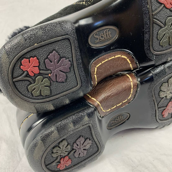 Women's Shearling Trim Black Suede Leather Sofft Bootie Ankle Boot Size 7.5 NWOT - Picture 10 of 11